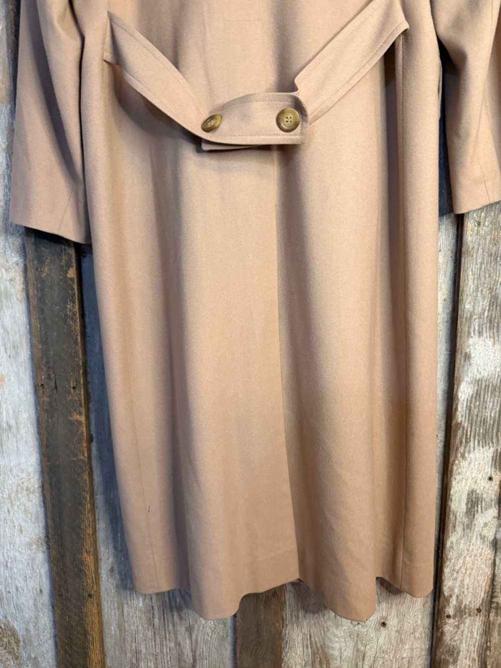 VTG 70s/80s Pendleton 100% Wool Camel Brown/Tan Trench Overcoat: Ladies Size 16 - Picture 7 of 14